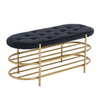 SEYNAR 40  Velvet Upholstered Living Room Bench with Double shoe rack