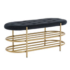SEYNAR 40  Velvet Upholstered Living Room Bench with Double shoe rack
