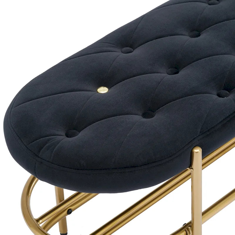 SEYNAR 40  Velvet Upholstered Living Room Bench with Double shoe rack