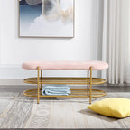 SEYNAR 40  Velvet Upholstered Living Room Bench with Double shoe rack