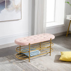 SEYNAR 40  Velvet Upholstered Living Room Bench with Double shoe rack