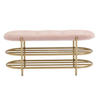 SEYNAR 40  Velvet Upholstered Living Room Bench with Double shoe rack