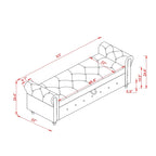 63 in. L Yellow Fabric Bed Storage Bench