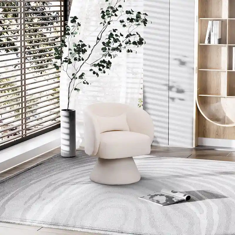 Ouyessir 360 Degree Modern Swivel Cuddle Barrel Sofa Chairs