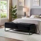 Metal Base Bed Bench with Storage