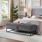 Metal Base Bed Bench with Storage