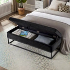 Metal Base Bed Bench with Storage