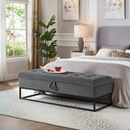 Metal Base Bed Bench with Storage