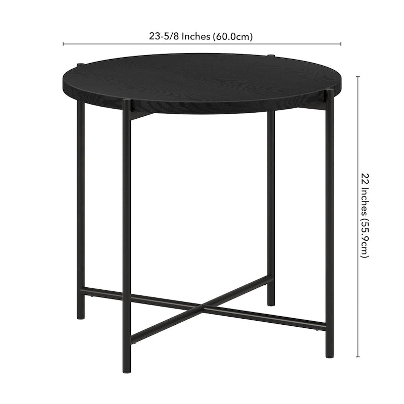 Loretta 23.63  Wide Round Side Table with MDF Top