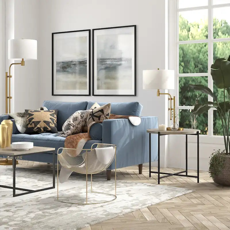 Loretta 23.63  Wide Round Side Table with MDF Top
