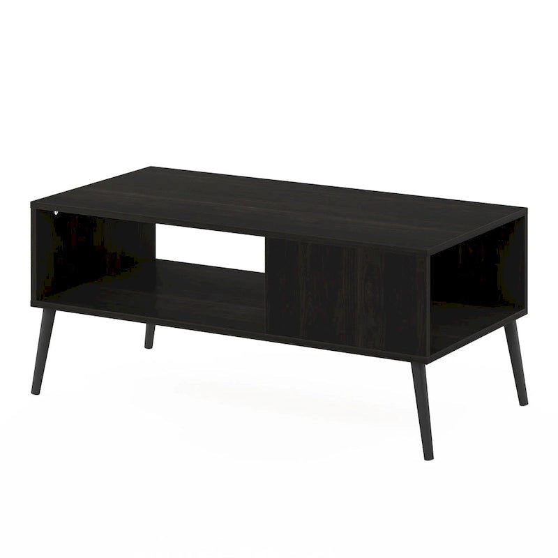 Furinno Claude Mid Century Style Coffee Table with Wood Legs