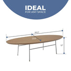 Rossmore Modern Oval Accent Coffee Table with White Powder Coated Steel Frame for Home Office Living Room Bedroom