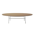 Rossmore Modern Oval Accent Coffee Table with White Powder Coated Steel Frame for Home Office Living Room Bedroom
