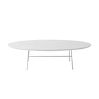 Rossmore Modern Oval Accent Coffee Table with White Powder Coated Steel Frame for Home Office Living Room Bedroom
