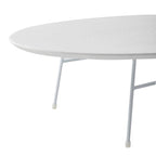 Rossmore Modern Oval Accent Coffee Table with White Powder Coated Steel Frame for Home Office Living Room Bedroom