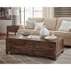 Townsend Solid Wood Castered Coffee Table in Java