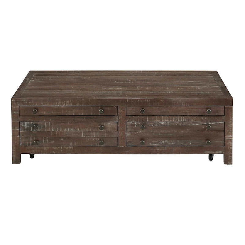 Townsend Solid Wood Castered Coffee Table in Java