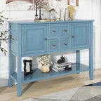 Nestfair Retro Sideboard Console Table with Drawers and Bottom Shelf