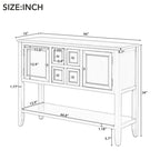 Nestfair Retro Sideboard Console Table with Drawers and Bottom Shelf