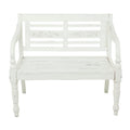 Wood Bench - White - Roche River Decor - 22 Wx40 Lx36 H