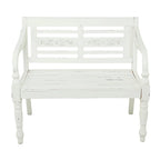 Wood Bench - White - Roche River Decor - 22 Wx40 Lx36 H