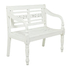 Wood Bench - White - Roche River Decor - 22 Wx40 Lx36 H