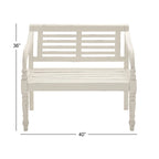 Wood Bench - White - Roche River Decor - 22 Wx40 Lx36 H