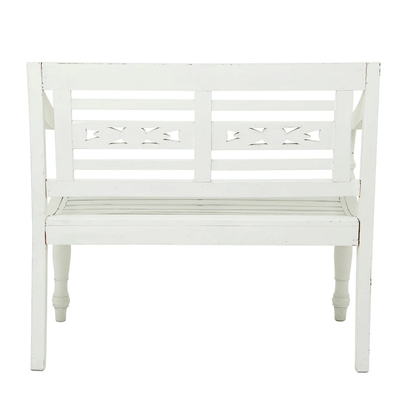 Wood Bench - White - Roche River Decor - 22 Wx40 Lx36 H