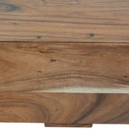 Wood Block Bench with Elevated Base - Brown - Roche River Decor - 16 W x 71 L x 15 H