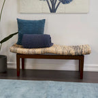 Wood Handmade Woven Bench - Brown - Roche River Decor - 17 W x 47 L x 18 H