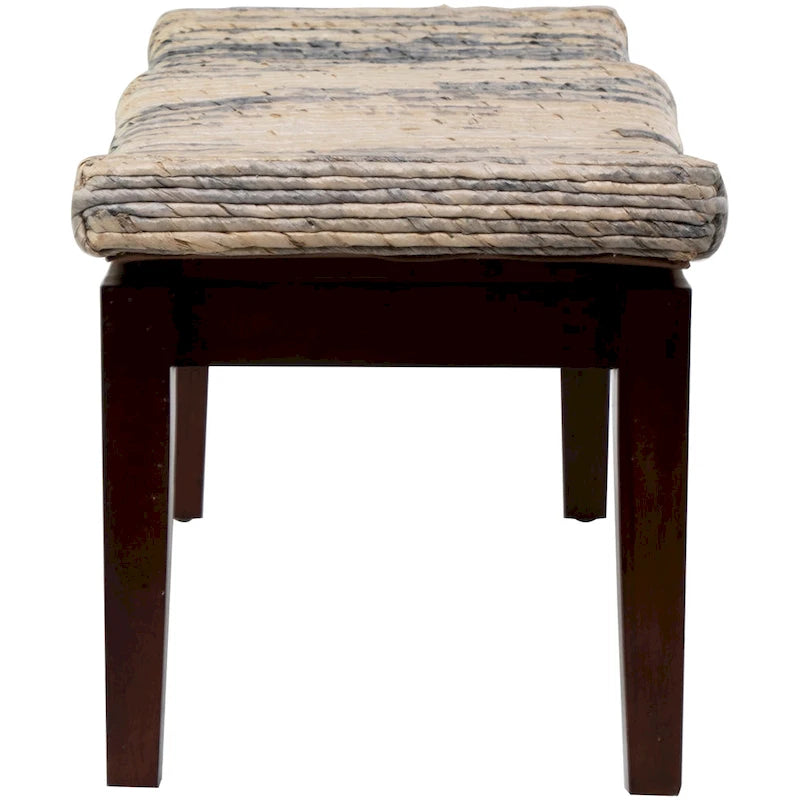 Wood Handmade Woven Bench - Brown - Roche River Decor - 17 W x 47 L x 18 H