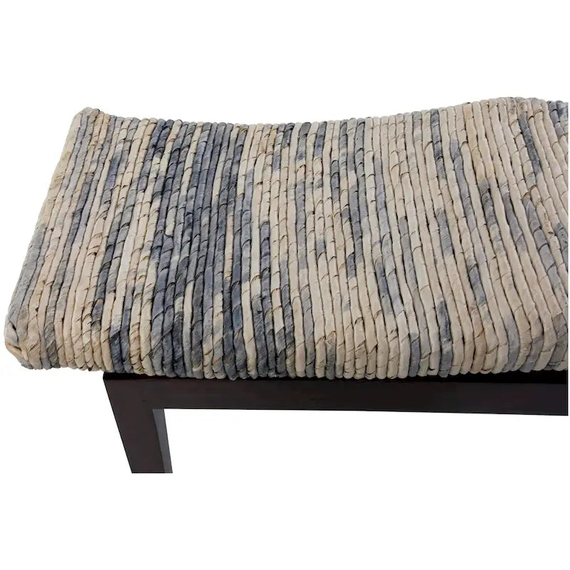 Wood Handmade Woven Bench - Brown - Roche River Decor - 17 W x 47 L x 18 H