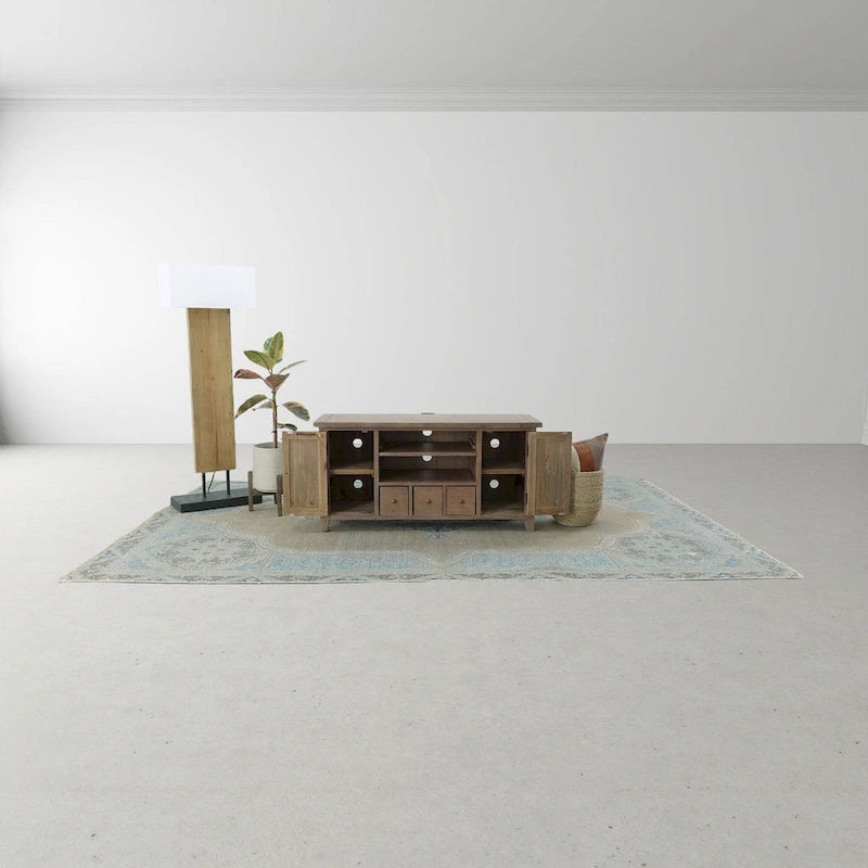 47  Wide Small Media Unit, Light Brown
