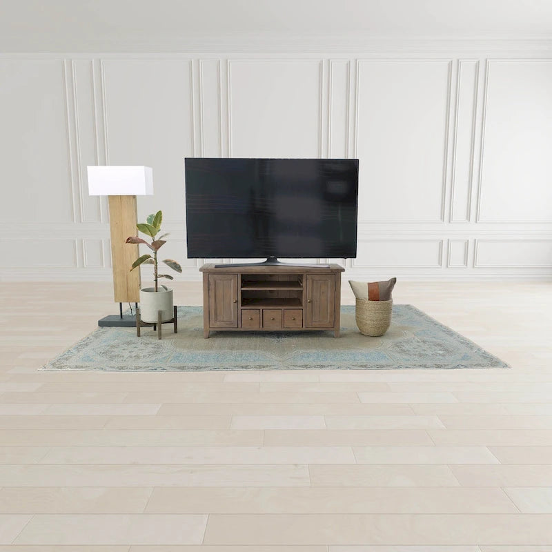 47  Wide Small Media Unit, Light Brown
