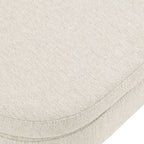 Storage Bench Modern Linen Fabric Ottoman Footstool with Solid Wood Legs Oval Storage Entry Bench Seat for Living Room Bedroom
