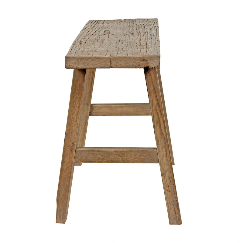 Artissance 43  Long 10  Wide Elmwood Bench, Natural Wood - 9'6  x 12'11