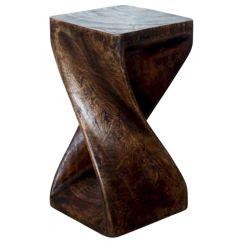 Haussmann Original Wood Twist Stool 10 X 10 X 18 In High Mocha Oil - 10  x 10  x 18