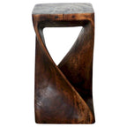 Haussmann Original Wood Twist Stool 10 X 10 X 18 In High Mocha Oil - 10  x 10  x 18
