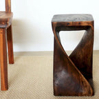Haussmann Original Wood Twist Stool 10 X 10 X 18 In High Mocha Oil - 10  x 10  x 18