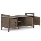 WYNDENHALL Cantina SOLID WOOD 44 inch Wide Transitional Entryway Storage Bench in Smoky Brown - 18  d x 44  w x 19.8  h
