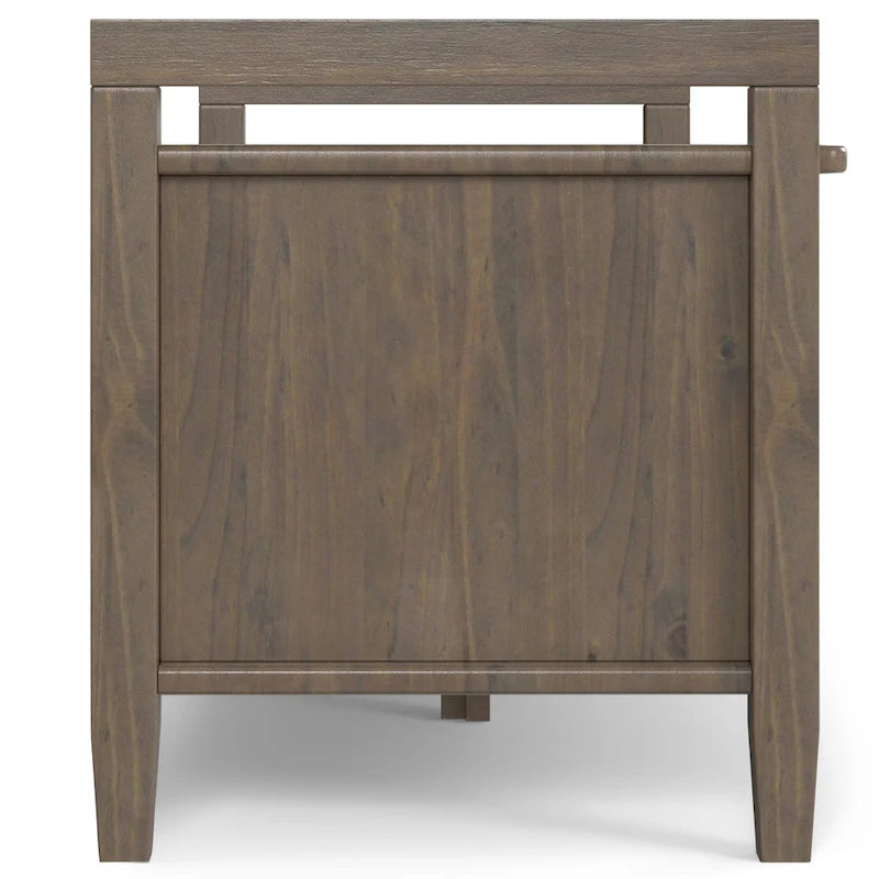 WYNDENHALL Cantina SOLID WOOD 44 inch Wide Transitional Entryway Storage Bench in Smoky Brown - 18  d x 44  w x 19.8  h