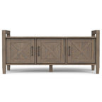 WYNDENHALL Cantina SOLID WOOD 44 inch Wide Transitional Entryway Storage Bench in Smoky Brown - 18  d x 44  w x 19.8  h