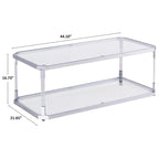 Chrome Coffee Tables Glass Coffee Table with Shelf
