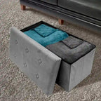 Sorbus Storage Bench Chest Contemporary Faux Suede (Small Suede, Grey)