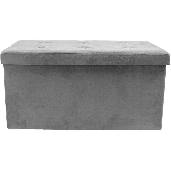 Sorbus Storage Bench Chest Contemporary Faux Suede (Small Suede, Grey)