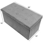 Sorbus Storage Bench Chest Contemporary Faux Suede (Small Suede, Grey)
