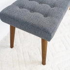 Julianne Mid-Century Modern Fabric Upholstered Bench in Dark Grey