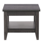 Hollywood Side Table with Shelf, Dark Grey