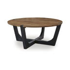 Signature Design by Ashley Hanneforth Brown/Black Coffee Table - 44 W x 44 D x 19 H