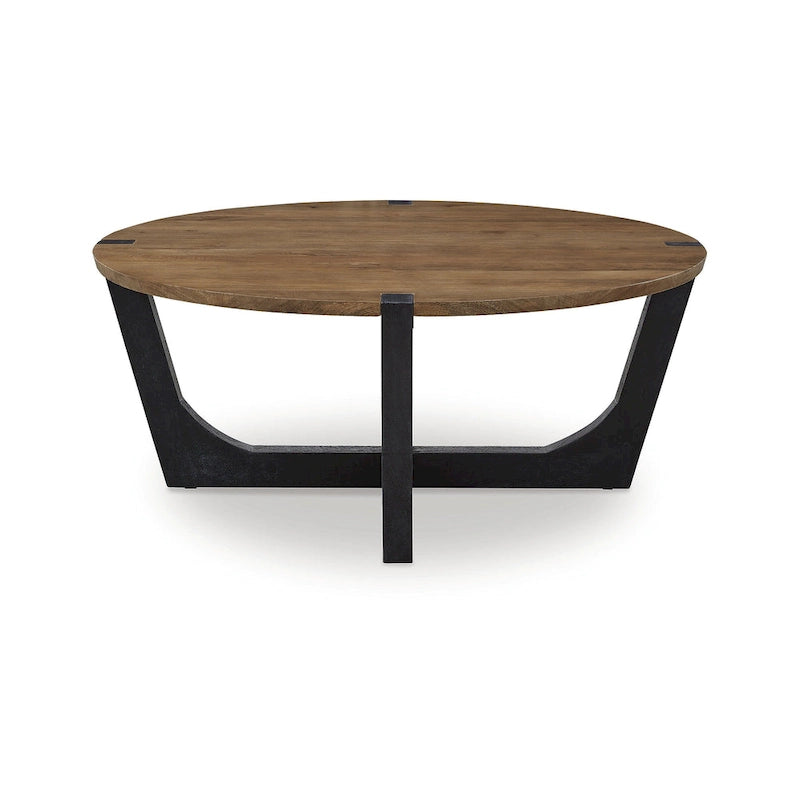Signature Design by Ashley Hanneforth Brown/Black Coffee Table - 44 W x 44 D x 19 H